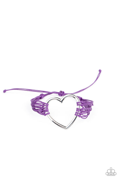 Playing With My HEARTSTRINGS Purple Bracelet - Jewelry by Bretta