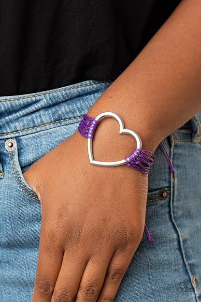 Playing With My HEARTSTRINGS Purple Bracelet - Jewelry by Bretta