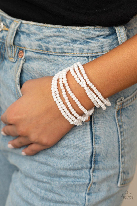 Paparazzi Accessories-Thank Me LAYER - White Bracelets