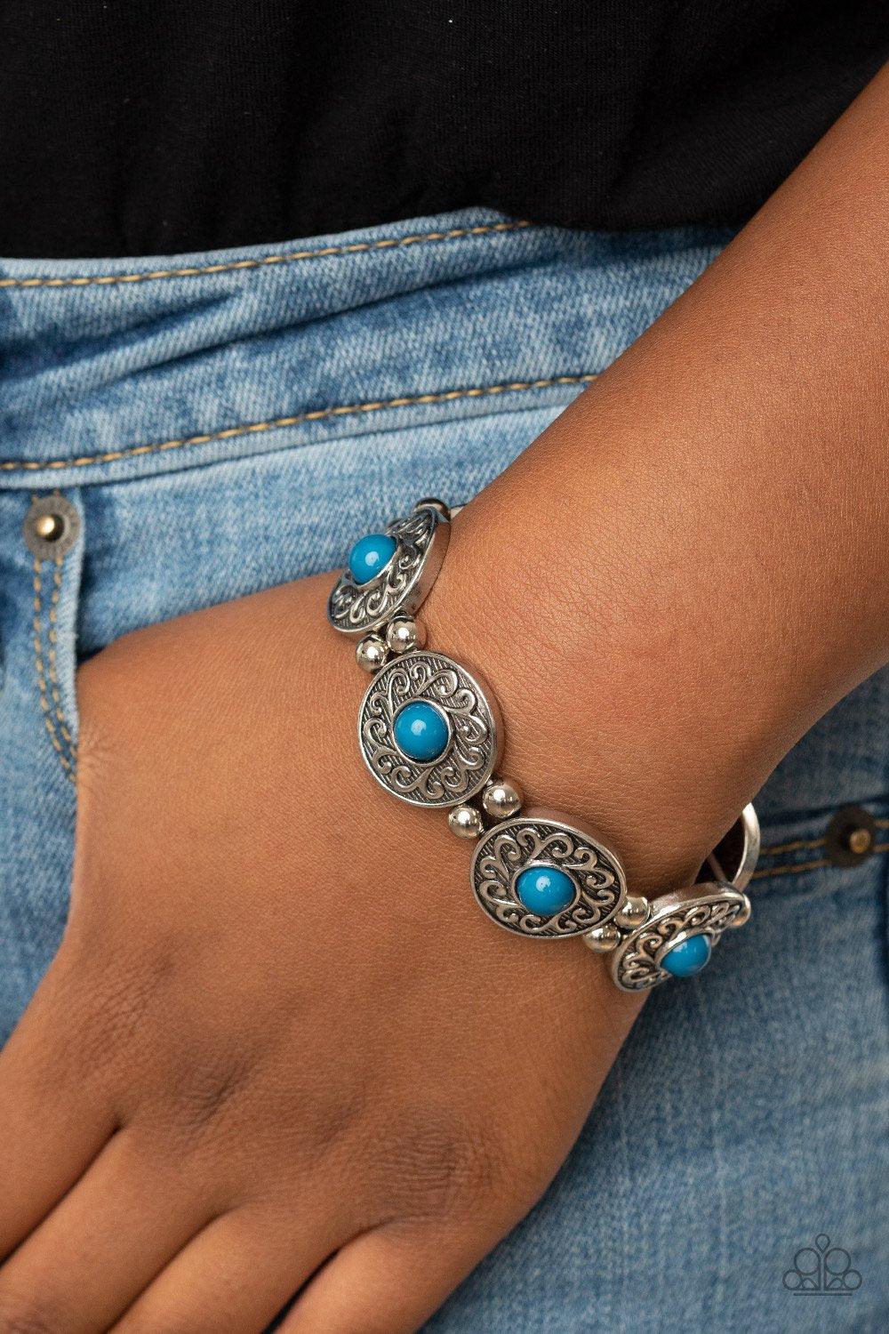 Paparazzi Accessories-Flirty Finery - Blue Bracelet