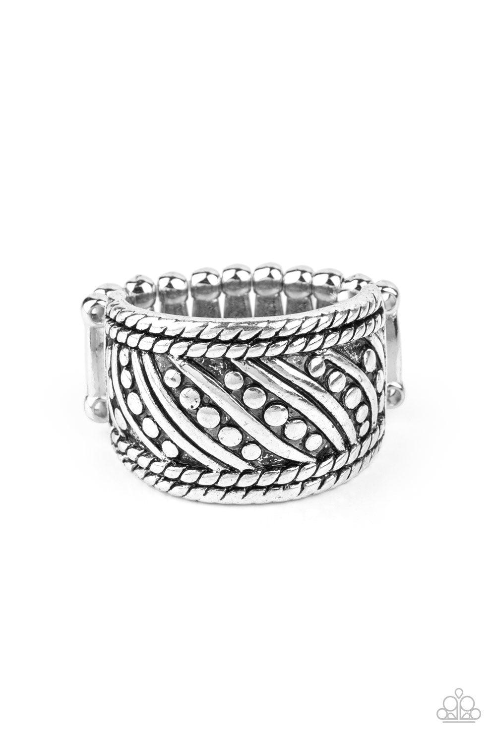 Paparazzi Accessories-Slanted Shimmer - Silver Ring