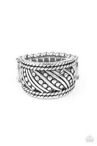 Paparazzi Accessories-Slanted Shimmer - Silver Ring