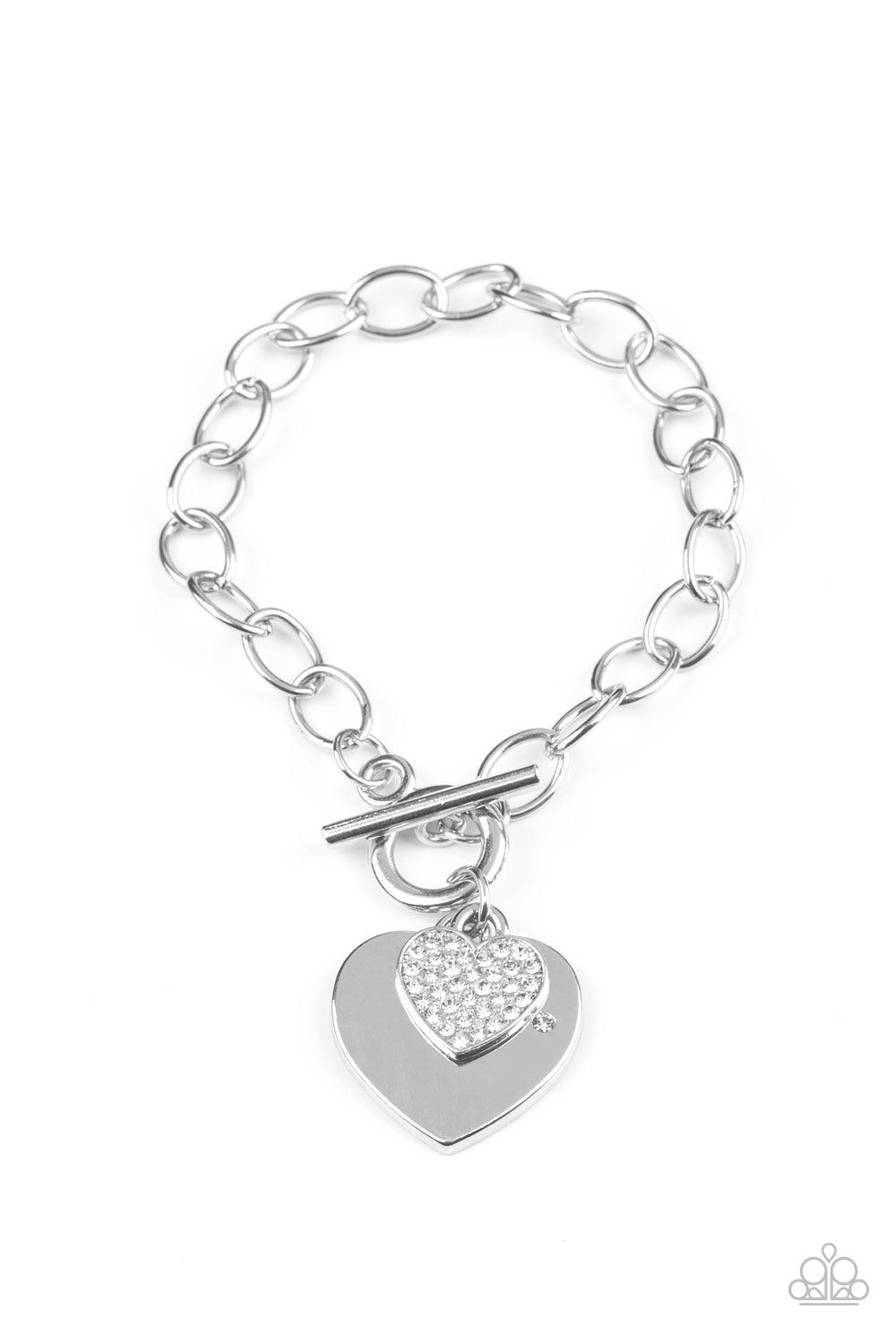 Heartbeat Bedazzle White Bracelet - Jewelry by Bretta