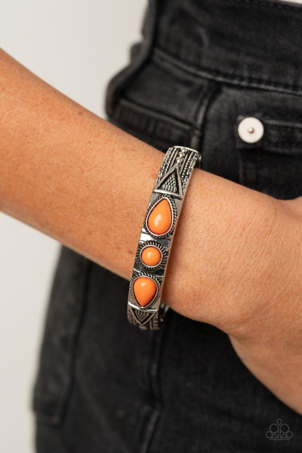 Paparazzi Accessories-Radiant Ruins - Orange Bracelet