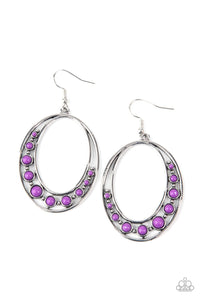 Paparazzi Accessories-Crescent Cove - Purple Earrings