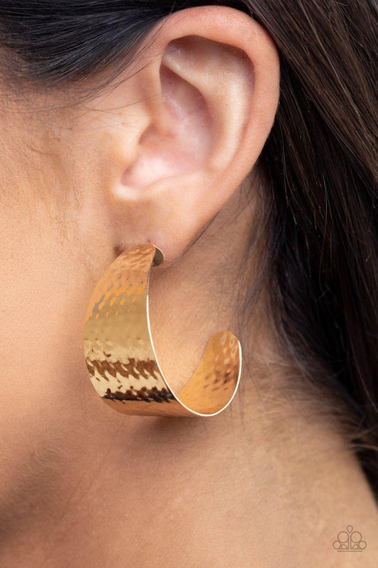 Paparazzi Accessories-Flatten The Curve - Gold Earrings