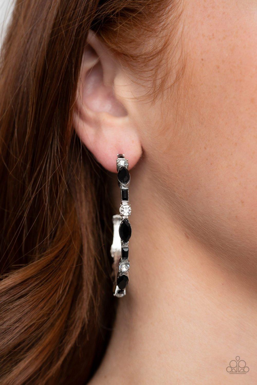 Paparazzi Accessories-There Goes The Neighborhood - Black Earrings