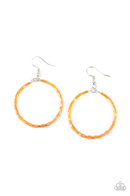 Colorfully Curvy - Orange Earrings - Jewelry By Bretta