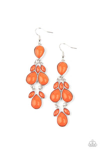 Paparazzi Accessories-Superstar Social - Orange Earrings