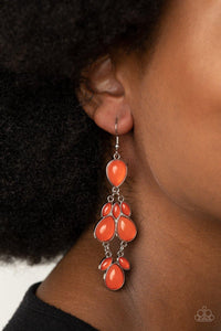 Paparazzi Accessories-Superstar Social - Orange Earrings