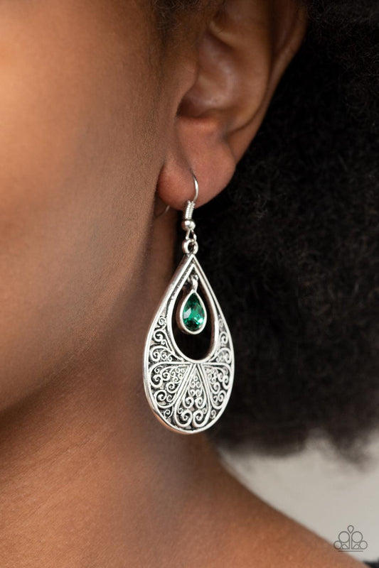 Paparazzi Accessories-Garden Magic - Green Earrings