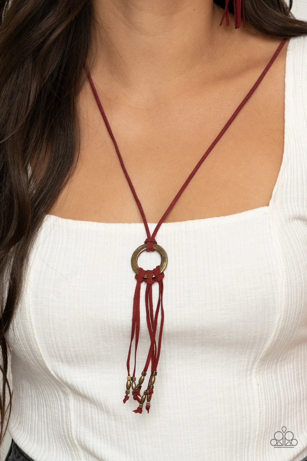 Feel at HOMESPUN Red Necklace - Jewelry by Bretta