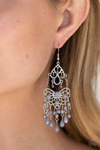 Paparazzi Accessories-Glass Slipper Glamour - Silver Earrings