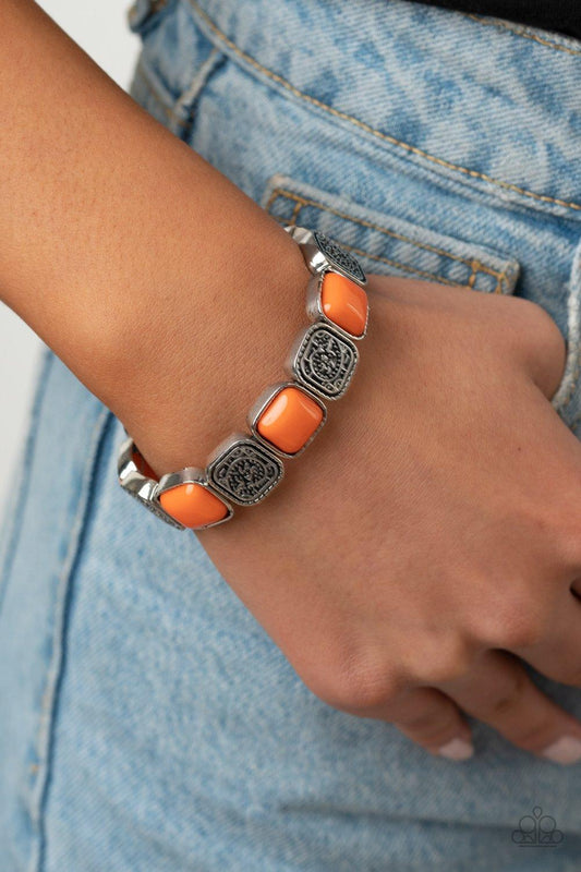 Paparazzi Accessories-Trendy Tease - Orange Bracelet