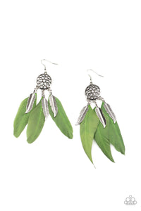 Paparazzi Accessories-In Your Wildest DREAM-CATCHERS - Green Earrings