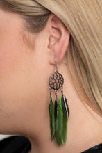 Paparazzi Accessories-In Your Wildest DREAM-CATCHERS - Green Earrings