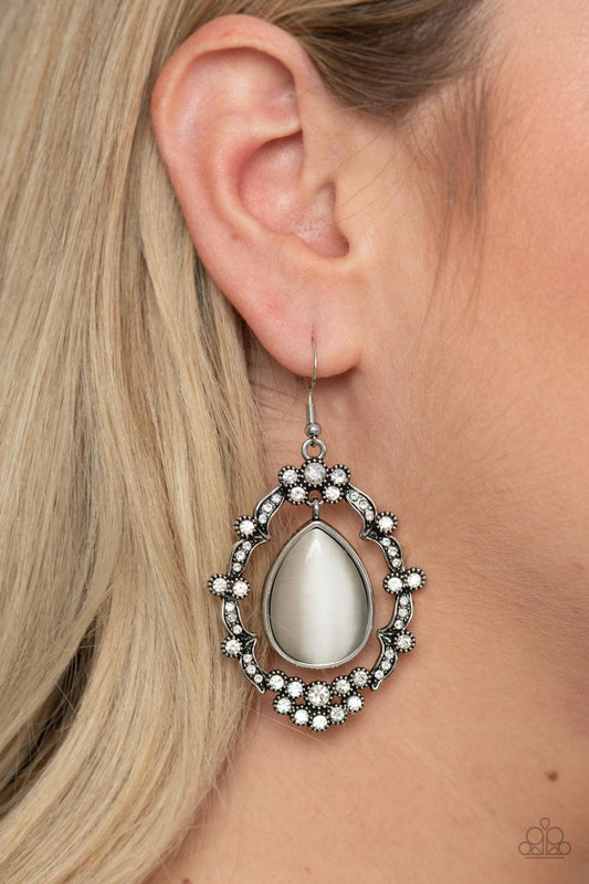 Paparazzi Accessories-Icy Eden - White Earrings