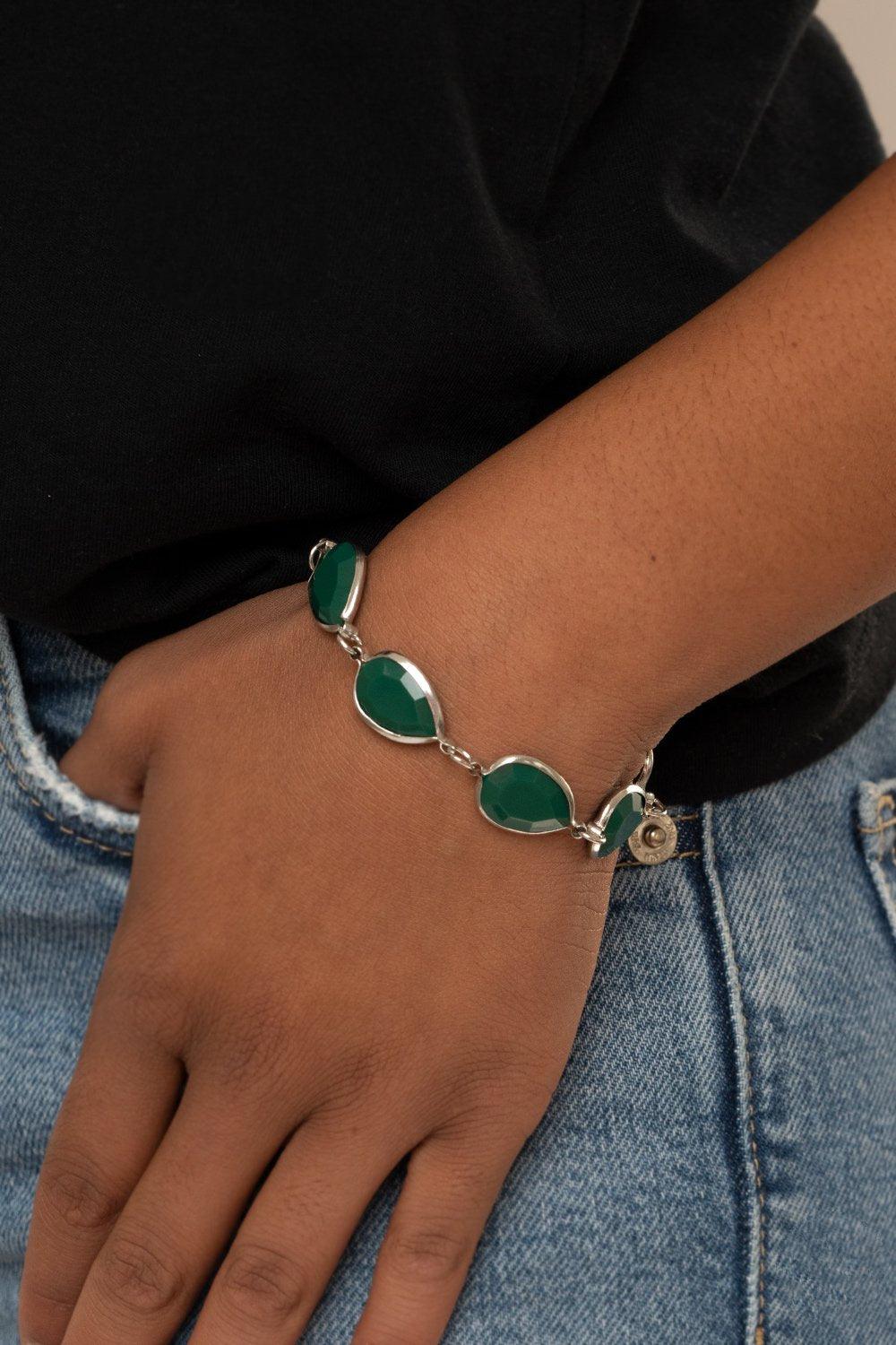 Paparazzi Accessories-REIGNy Days - Green Bracelet