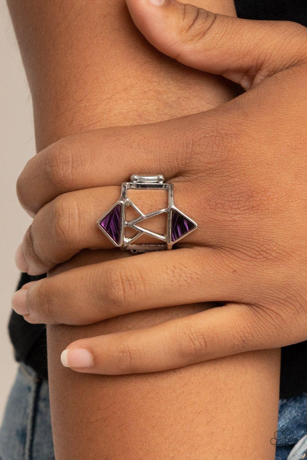 Making Me Edgy Purple Ring - Jewelry by Bretta