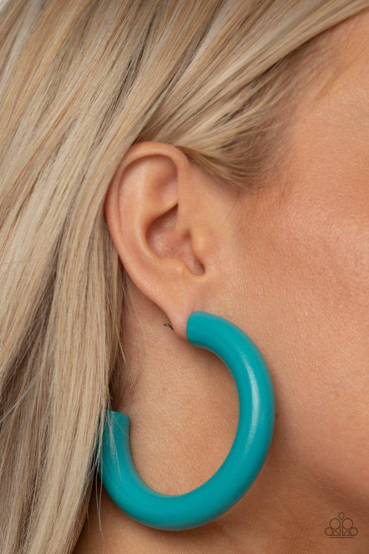 Paparazzi Accessories-I WOOD Walk 500 Miles - Blue Earrings