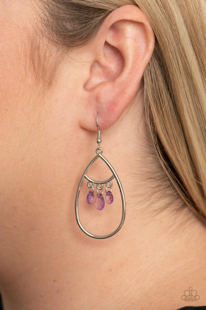 Shimmer Advisory Purple Earrings - Jewelry by Bretta