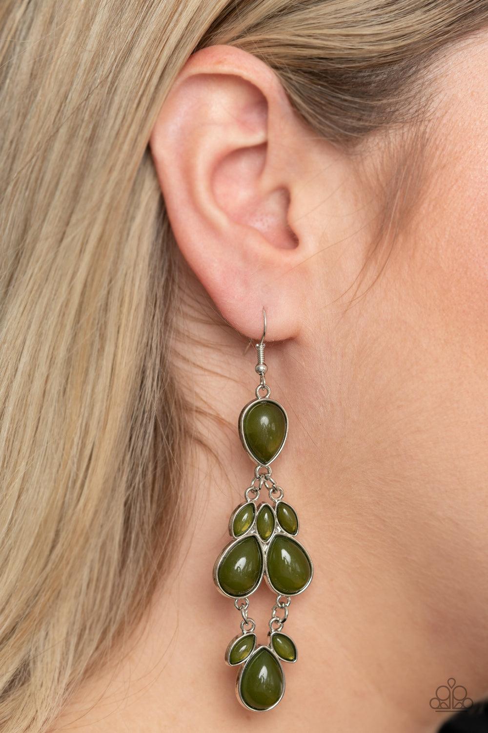 Paparazzi Accessories-Superstar Social - Green Earrings