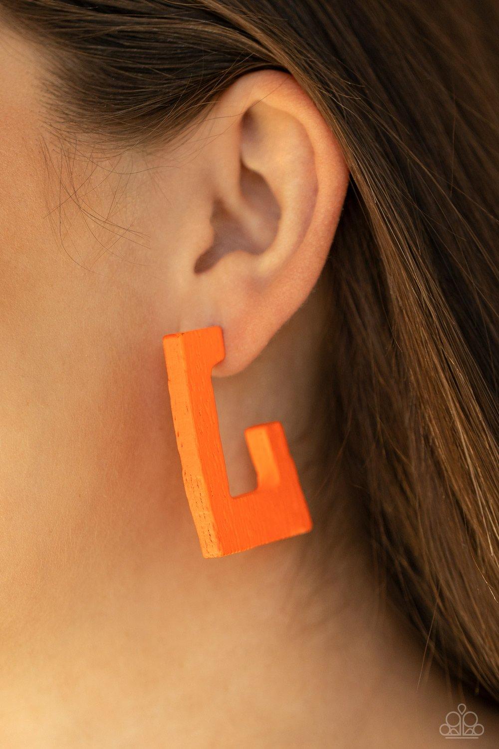 Paparazzi Accessories-The Girl Next OUTDOOR - Orange Earrings