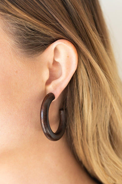 Paparazzi Accessories-Woodsy Wonder - Brown Earrings