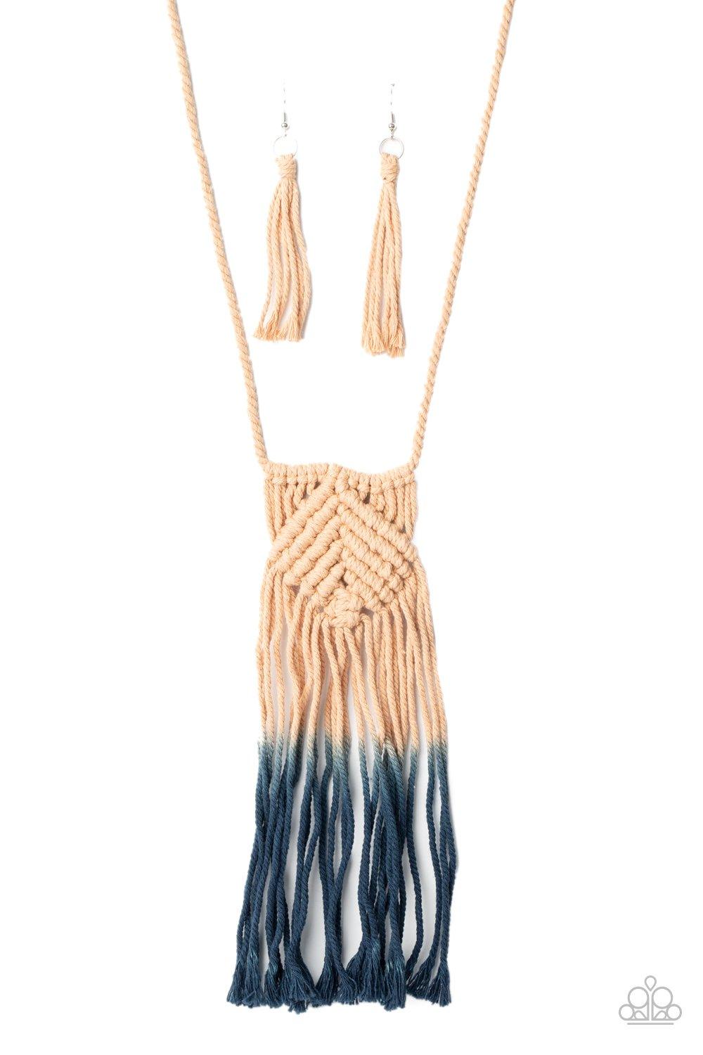 Look At MACRAME Now Blue Necklace - Jewelry by Bretta