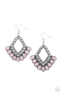 Paparazzi Accessories-Just BEAM Happy - Pink Earrings
