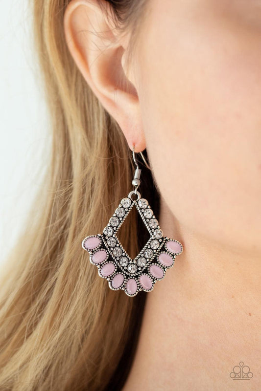 Paparazzi Accessories-Just BEAM Happy - Pink Earrings