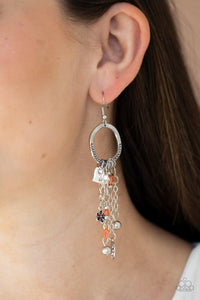 Paparazzi Accessories-Charm School - Orange Earrings