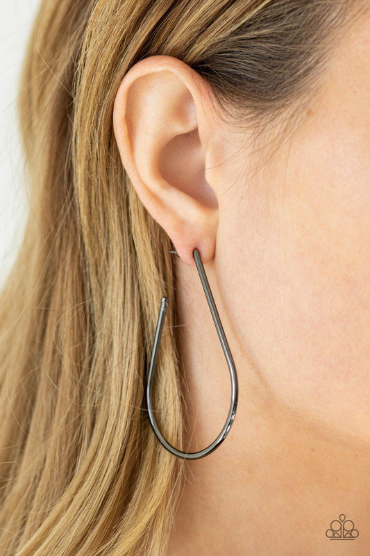 Paparazzi Accessories-City Curves - Black Earrings