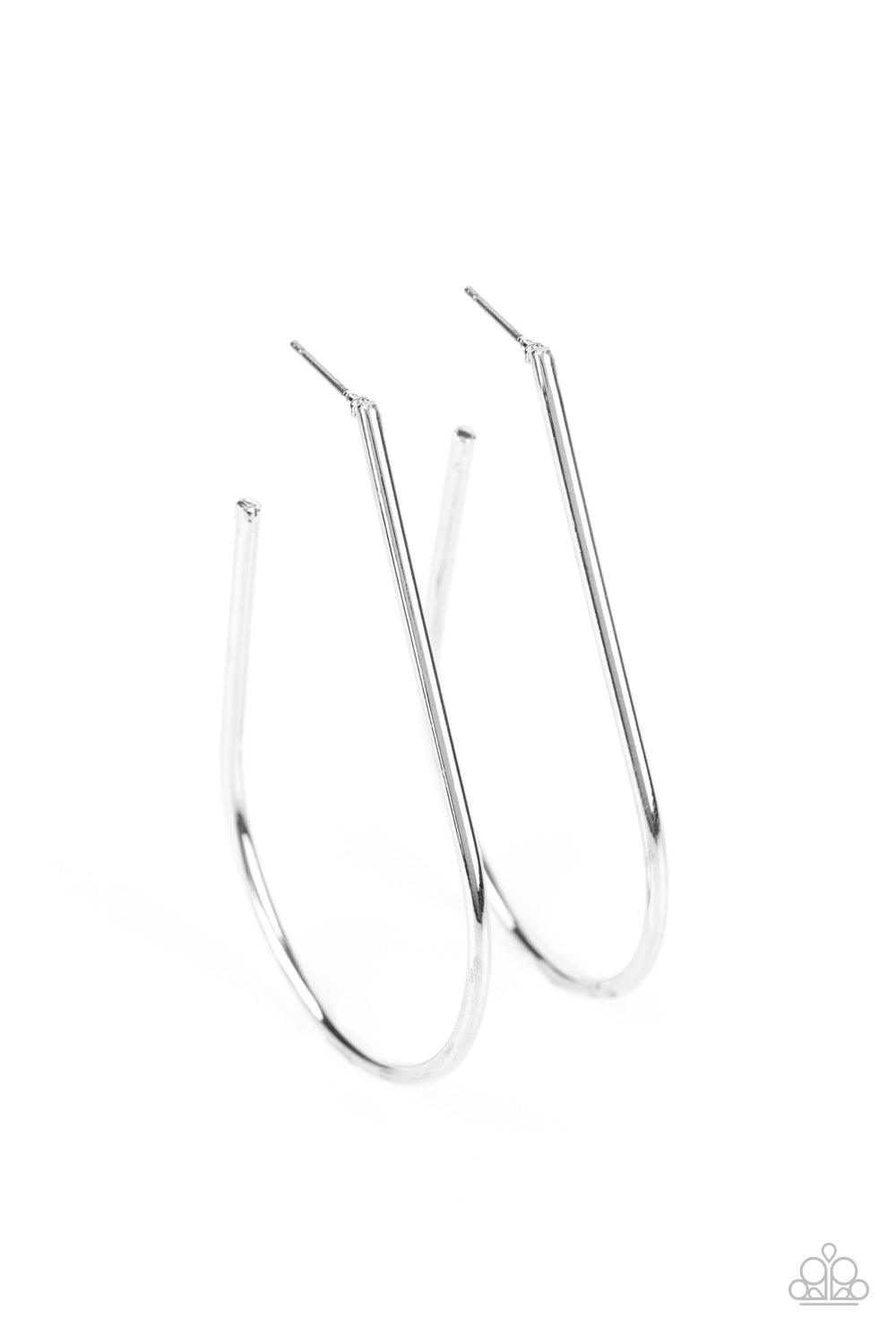 Paparazzi Accessories-City Curves - Silver Earrings