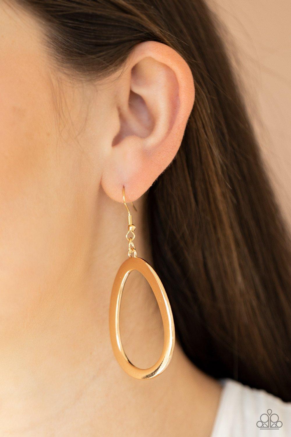 Casual Curves Gold Earrings - Jewelry by Bretta