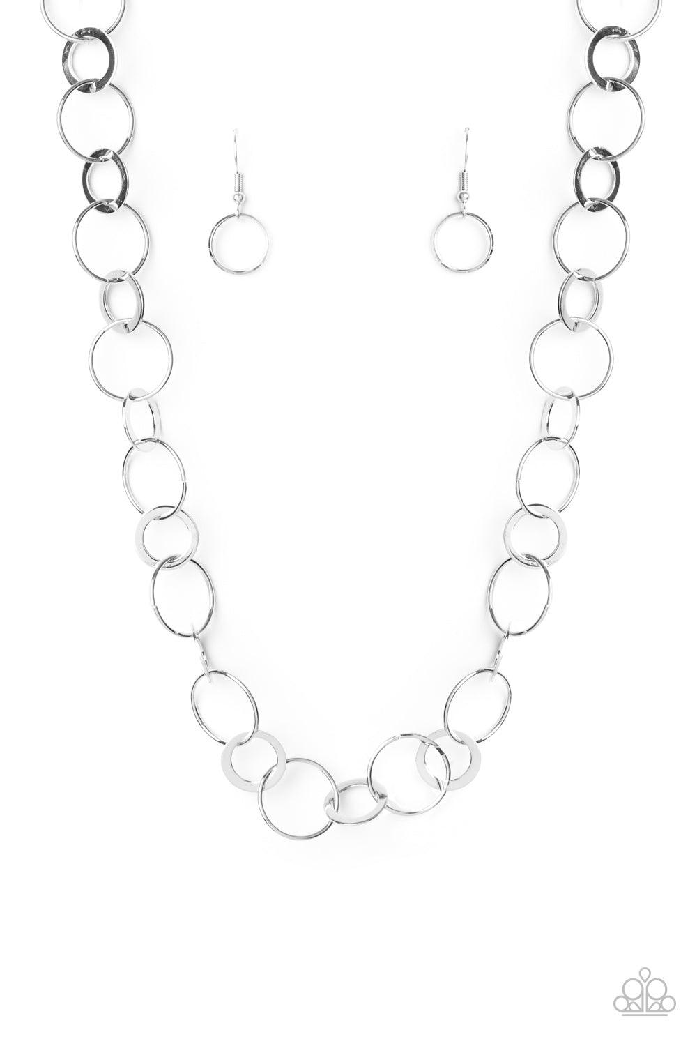 Long Silver Circle Necklace – WAR Chest Boutique