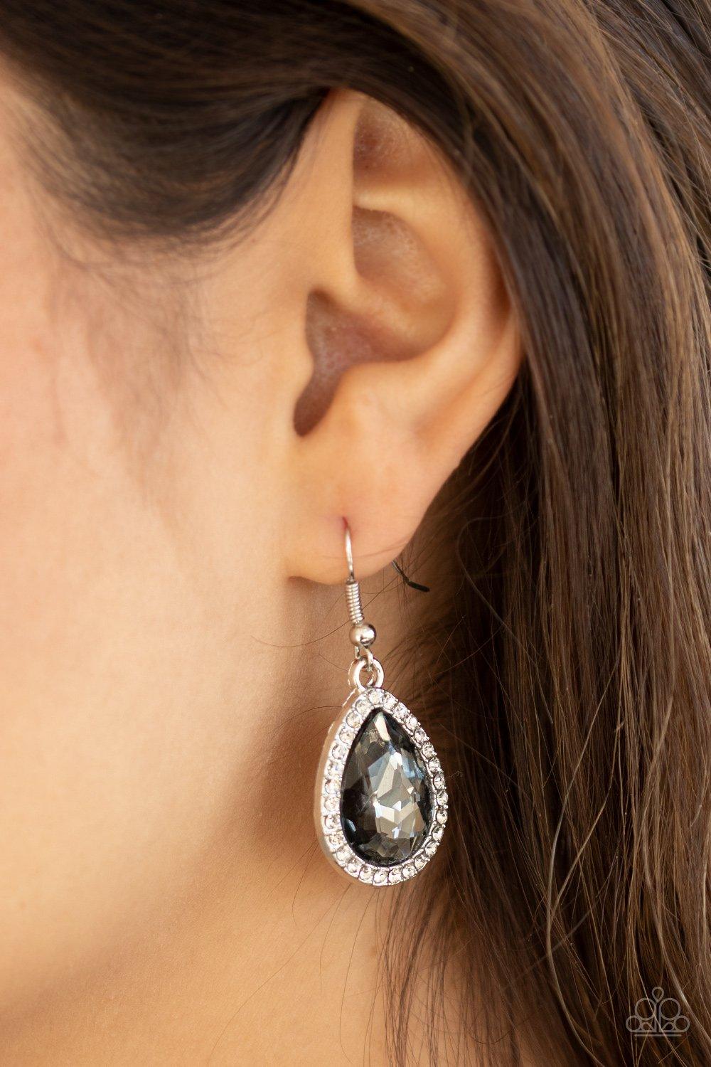 Paparazzi Accessories-Dripping With Drama - Silver Earrings