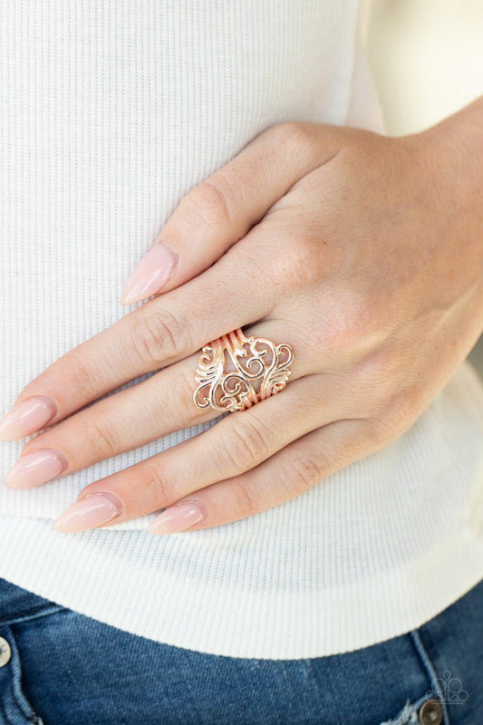 Paparazzi Accessories-Voluptuous Vines - Rose Gold Ring