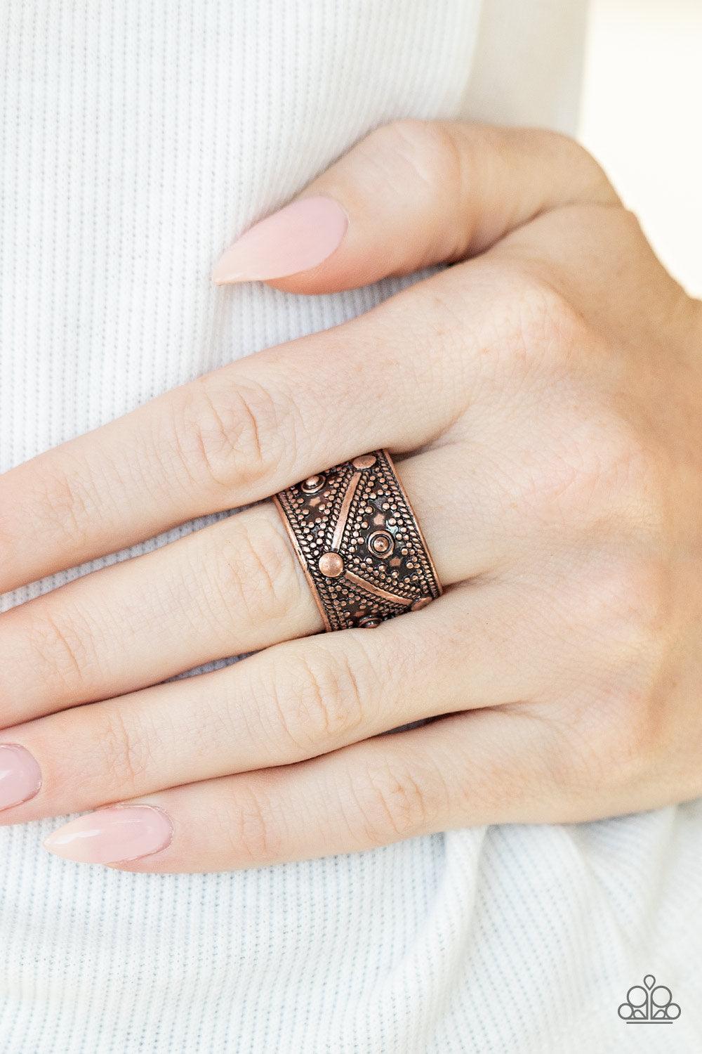 Paparazzi Accessories-Primal Patterns - Copper Ring