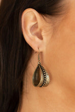  Paparazzi Accessories-STIRRUP Some Trouble - Brass Earrings