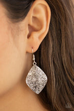  Paparazzi Accessories-Flauntable Florals - Silver Earrings