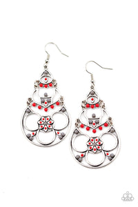 Paparazzi Accessories-Garden Melody - Red Earrings