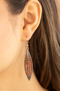 Paparazzi Accessories-Hearty Harvest - Brown Earrings