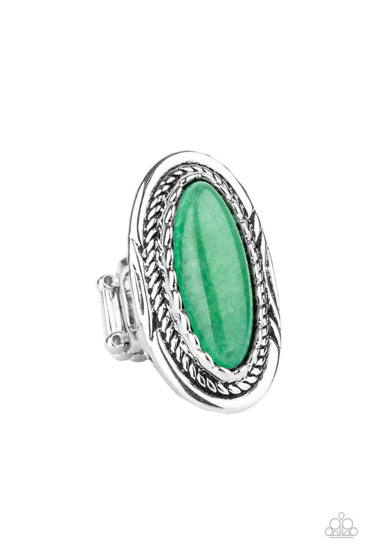 Primal Instincts Green Stone Silver Statement Ring - Jewelry from Jewelry by Bretta
