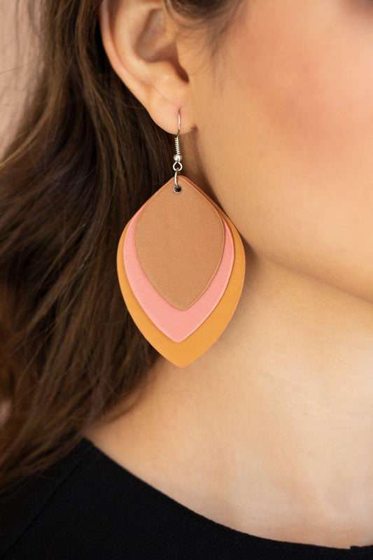Paparazzi Accessories-Light as a LEATHER - Multi Earrings