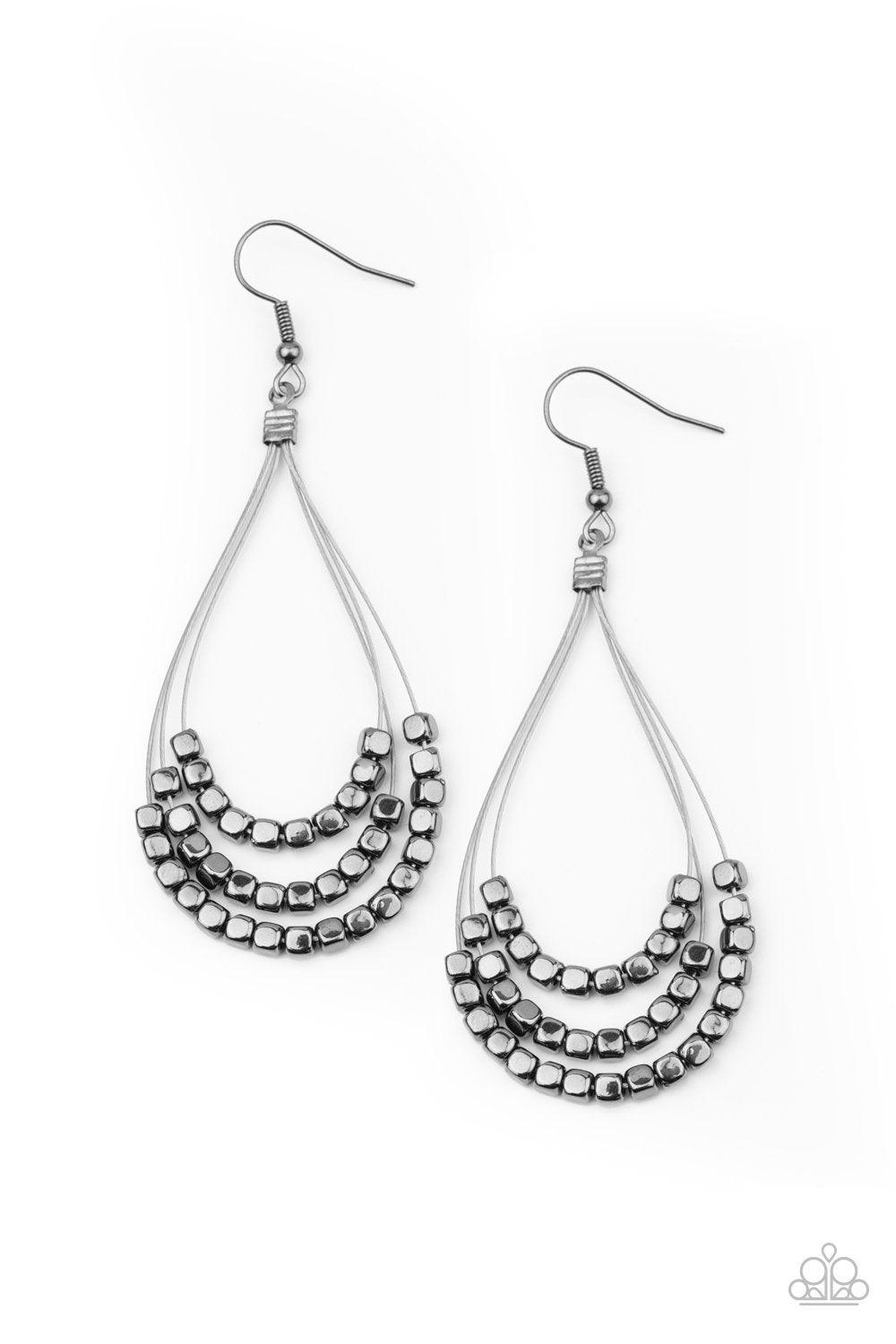 Off The Blocks Shimmer Black Earrings - Jewelry By Bretta