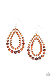 Paparazzi Accessories-Glacial Glaze - Brown Earrings