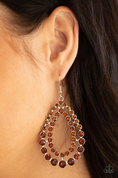 Paparazzi Accessories-Glacial Glaze - Brown Earrings