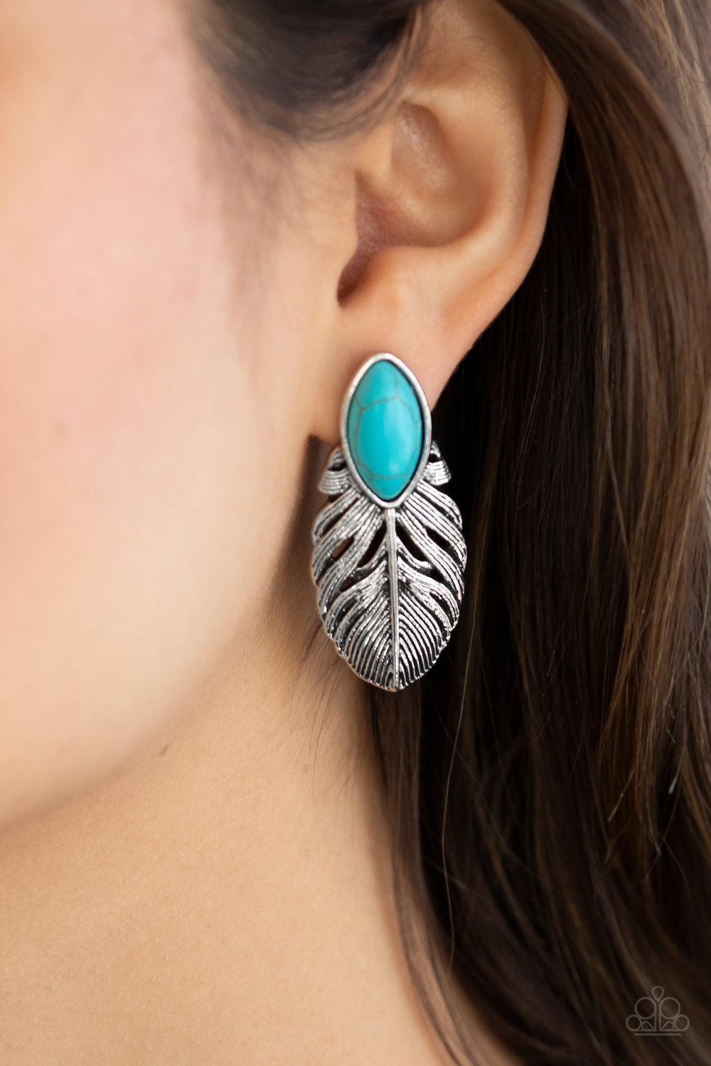 Paparazzi Accessories-Rural Roadrunner - Blue Earrings