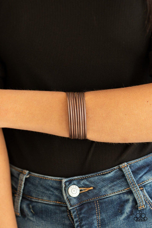 Paparazzi Accessories-Now Watch Me Stack - Copper Bracelet